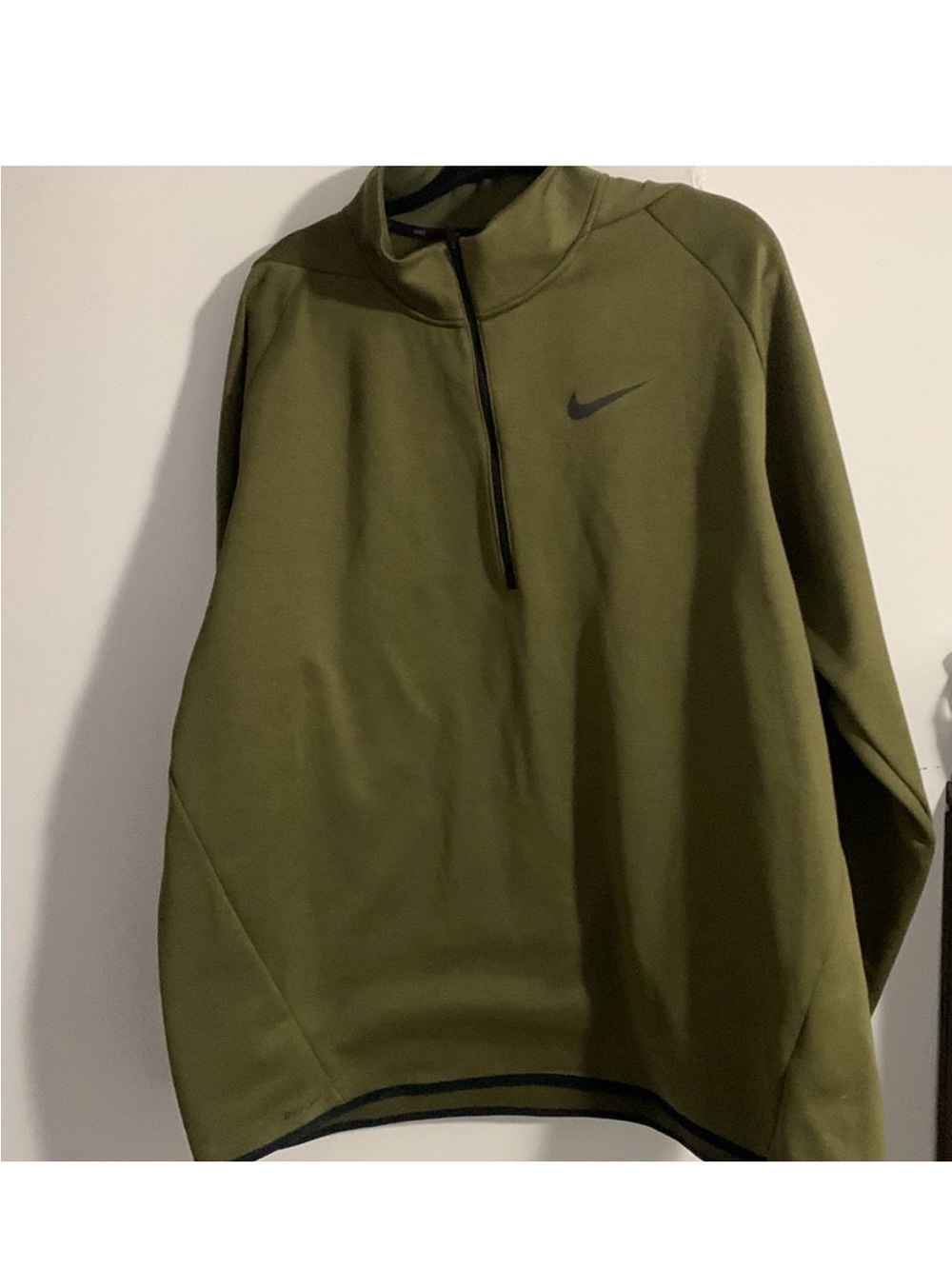 Nike Olive Green Half-Zip Performance Pullover new